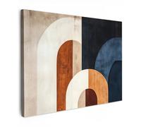 MuchoWow© Impression sur Toile Decoration Murale Peinture 40x30 cm Tableaux Decoratifs Muraux Déco Chambre Tableau Salon Abstrait - Formes - Bleu Foncé