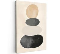 MuchoWow© Impression sur Toile Decoration Murale Peinture 40x60 cm Tableaux Art Décoratif Muraux Décoration Chambre Japandi - Wabi-Sabi - Beige