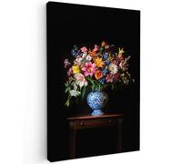 MuchoWow© Impression sur Toile Decoration Murale Peinture 40x60 cm Tableaux Art Décoratif Muraux Décoration Chambre Couleur - Vase - Fleurs - Bouquet