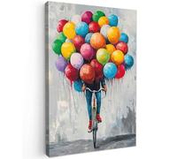 MuchoWow© Impression sur Toile Decoration Murale Peinture 40x60 cm Tableaux Decoratifs Muraux Déco Chambre Tableau Salon Ballons - Street art - Vintage