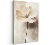 MuchoWow© Impression sur Toile Decoration Murale Peinture 40x60 cm Tableaux Decoratifs Muraux Déco Chambre Tableau Salon Fleur - Beige - Peinture - Ombre