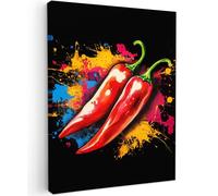 MuchoWow© Impression sur Toile Decoration Murale Peinture 50x70 cm Tableaux Art Décoratif Muraux Décoration Chambre Poivre - Graffiti - Peinture - Abstrait - Moderne - Coloré