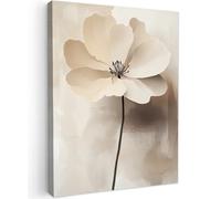 MuchoWow© Impression sur Toile Decoration Murale Peinture 50x70 cm Tableaux Decoratifs Muraux Déco Chambre Tableau Salon Fleur - Beige - Peinture - Ombre