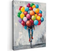 MuchoWow© Impression sur Toile Decoration Murale Peinture 50x70 cm Tableaux Decoratifs Muraux Déco Chambre Tableau Salon Ballons - Street art - Vintage