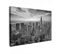 MuchoWow© Impression sur Toile Decoration Murale Peinture 60x40 cm Tableaux Art Décoratif Muraux Décoration Chambre Architecture - Noir et blanc - Ville - Skyline - New York