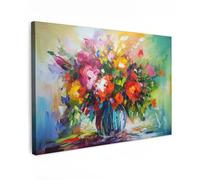 MuchoWow© Impression sur Toile Decoration Murale Peinture 60x40 cm Tableaux Decoratifs Muraux Déco Chambre Tableau Salon Fleurs - Colorées - Peinture à l'huile
