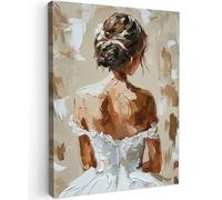 MuchoWow© Impression sur Toile Decoration Murale Peinture 60x80 cm Tableaux Art Décoratif Muraux Décoration Chambre Femme - Peinture - Abstrait - Beige - Moderne