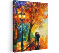 MuchoWow© Impression sur Toile Decoration Murale Peinture 60x80 cm Tableaux Decoratifs Muraux Déco Chambre Tableau Salon Couple - Amour - Forêt - Art