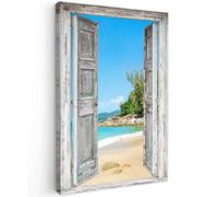 MuchoWow© Impression sur Toile Decoration Murale Peinture 60x90 cm Tableaux Decoratifs Muraux Déco Chambre Tableau Salon Plage - Vue d'ensemble - Été - Tropicale
