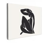 MuchoWow© Impression sur Toile Decoration Murale Peinture 70x50 cm Tableaux Decoratifs Muraux Déco Chambre Tableau Salon Henri Matisse - Femme - Abstrait - Noir - Beige Reproductions