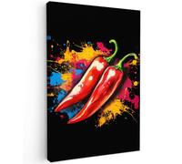 MuchoWow© Impression sur Toile Decoration Murale Peinture 80x120 cm Tableaux Art Décoratif Muraux Décoration Chambre Poivre - Graffiti - Peinture - Abstrait - Moderne - Coloré