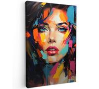 MuchoWow© Impression sur Toile Decoration Murale Peinture 80x120 cm Tableaux Decoratifs Muraux Déco Chambre Tableau Salon Femme - Art - Abstrait - Portrait
