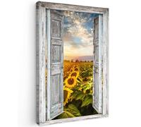 MuchoWow© Impression sur Toile Decoration Murale Peinture 80x120 cm Tableaux Decoratifs Muraux Décoration Chambre Aperçu - Tournesol - Fleurs - Soleil