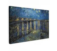 MuchoWow© Impression sur Toile Decoration Murale Peinture 90x60 cm Tableaux Decoratifs Muraux Déco Chambre Tableau Salon Van Gogh - Nuit étoilée sur le Rhône Reproductions