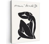 MuchoWow© Impression sur Toile Decoration Murale Peinture Tableaux | 30x40 cm - Decoratifs Muraux Déco Chambre Tableau Salon Henri Matisse - Femme - Abstrait - Noir - Beige Reproductions