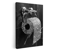 MuchoWow© Impression sur Toile Decoration Murale Peinture Tableaux | 40x60 cm - Decoratifs Muraux Déco Chambre Tableau Salon WC - Toilette - Paillettes - Noir et blanc