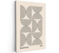 MuchoWow© Impression sur Toile Decoration Murale Peinture Tableaux - Art | 80x120 cm - Decoratifs Muraux Décoration Chambre Bauhaus - Vintage - Moderne - Noir