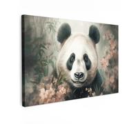 MuchoWow© Impression sur Toile Peinture 120x80 cm Tableau Mural Decoration Salon Reproductions de Tableaux Murale Moderne Panda - Animaux - Fleurs - Plantes