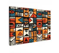 MuchoWow© Impression sur Toile Peinture 120x80 cm Tableau Mural Decoration Salon Reproductions de Tableaux Murale Moderne Abstrait - Visages - Mosaïque