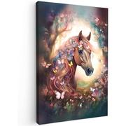 MuchoWow© Impression sur Toile Peinture 20x30 cm Tableau Mural Decoration Salon Reproductions de Tableaux Murale Moderne Cheval - Nature - Fleurs - Papillons - Forêt