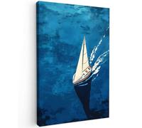MuchoWow© Impression sur Toile Peinture 20x30 cm Tableau Mural Decoration Salon Reproductions de Tableaux Murale Moderne Voilier - Eau - Abstrait - Ombre