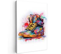 MuchoWow© Impression sur Toile Peinture 20x30 cm Tableau Mural Decoration Salon Reproductions de Tableaux Murale Moderne Chaussures - Graffiti - Blanc - Couleurs