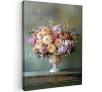 MuchoWow© Impression sur Toile Peinture 30x40 cm Tableau Mural Decoration Salon Reproductions de Tableaux Murale Moderne Orchidée - Bouquet - Vase - Fleurs
