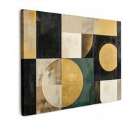 MuchoWow© Impression sur Toile Peinture 40x30 cm Tableau Mural Decoration Salon Reproductions de Tableaux Murale Moderne Abstrait - Or - Bronze - Formes - Géométrique