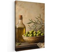 MuchoWow© Impression sur Toile Peinture 40x60 cm Tableau Mural Decoration Salon Reproductions de Tableaux Murale Moderne Olives - Nature morte - Vintage
