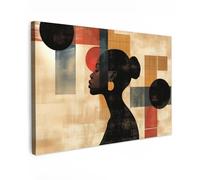 MuchoWow© Impression sur Toile Peinture 60x40 cm Tableau Mural Decoration Salon Reproductions de Tableaux Murale Moderne Vue De Profil - Femme - Formes