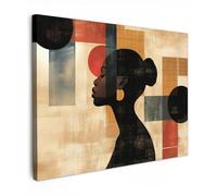 MuchoWow© Impression sur Toile Peinture 70x50 cm Tableau Mural Decoration Salon Reproductions de Tableaux Murale Moderne Vue De Profil - Femme - Formes