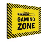MuchoWow© Impression sur Toile Peinture 70x50 cm Tableau Mural Decoration Salon Reproductions de Tableaux Murale Moderne Gaming - Citations - Contrôleur - Zone de jeu - Jeu