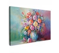 MuchoWow© Impression sur Toile Peinture 90x60 cm Tableau Mural Decoration Salon Reproductions de Tableaux Murale Moderne Fleurs - Art - Peinture à l'huile - Printemps - Bouquet