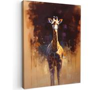 MuchoWow© Impression sur Toile Peinture Tableau Mural Decoration Salon | 30x40 cm - Reproductions de Tableaux Murale Moderne Girafe - Marron - Abstrait - Peint