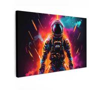 MuchoWow© Impression sur Toile Photo Peinture 120x80 cm Tableau Decoration Murale Chambre Salon Maison Deco Cuisine Astronaute - Néon - Jeux - Espace