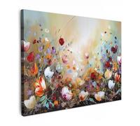 MuchoWow© Impression sur Toile Photo Peinture 40x30 cm Tableau Decoration Murale Chambre Salon Maison Deco Cuisine Peinture à l'huile - Fleurs - Coloré - Nature