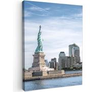 MuchoWow© Impression sur Toile Photo Peinture 50x70 cm Tableau Decoration Murale Chambre Salon Maison Deco Cuisine New York - Statue de la Liberté - Fleuve Hudson