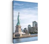 MuchoWow© Impression sur Toile Photo Peinture 60x90 cm Tableau Decoration Murale Chambre Salon Maison Deco Cuisine New York - Statue de la Liberté - Fleuve Hudson