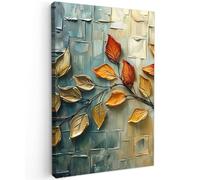 MuchoWow© Impression sur Toile Photo Peinture 60x90 cm Tableau Decoration Murale Chambre Salon Maison Deco Cuisine Art - Feuilles - Marron - Moderne - Nature