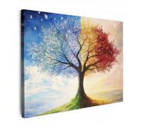 MuchoWow© Impression sur Toile Photo Peinture 70x50 cm Tableau Decoration Murale Chambre Salon Maison Deco Cuisine Arbre - Art - Saisons - Automne