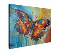 MuchoWow© Impression sur Toile Photo Peinture 80x60 cm Tableau Decoration Murale Chambre Salon Maison Deco Cuisine Papillon - Couleurs - Art - Peinture à l'huile