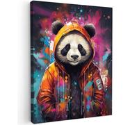 MuchoWow© Impression sur Toile Photo Peinture Tableau Decoration Murale | 30x40 cm - Chambre Salon Maison Deco Cuisine Panda - Manteau - Graffiti - Orange