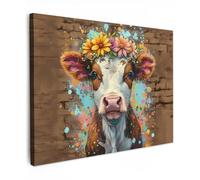 MuchoWow© Impression sur Toile Photo Peinture Tableau Decoration Murale | 40x30 cm - Chambre Salon Maison Deco Cuisine Vache - Graffiti - Animaux - Fleurs - Street Art
