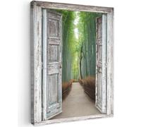 MuchoWow© Impression sur Toile Photo Peinture Tableau Decoration Murale | 50x70 cm - Chambre Salon Maison Deco Cuisine Bambou - Japon - Flash - Forêt