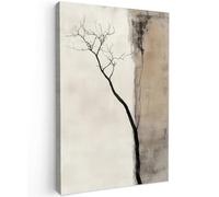 MuchoWow© Impressions sur Toile 20x30 cm Deco Tableau Murale Decoration Salon Peinture Tableaux Chambre Toiles Maison Wabi-Sabi - Plante - Beige