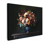 MuchoWow© Impressions sur Toile 40x30 cm Deco Tableau Murale Decoration Salon Peinture Tableaux Chambre Toiles Maison Grand - Fleurs - Vase - Bouquet