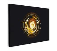 MuchoWow© Impressions sur Toile 40x30 cm Deco Tableau Murale Decoration Salon Peinture Tableaux Chambre Toiles Maison Ampoule - Or - Noir - Luxe