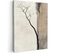 MuchoWow© Impressions sur Toile 60x80 cm Deco Tableau Murale Decoration Salon Peinture Tableaux Chambre Toiles Maison Wabi-Sabi - Plante - Beige