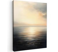 MuchoWow© Impressions sur Toile 60x80 cm Deco Tableau Murale Decoration Salon Peinture Tableaux Chambre Toiles Maison Soleil - Horizon - Mer
