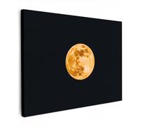 MuchoWow© Impressions sur Toile 70x50 cm Deco Tableau Murale Decoration Salon Peinture Tableaux Chambre Toiles Maison Lune - Or - Espace - Noir - Design